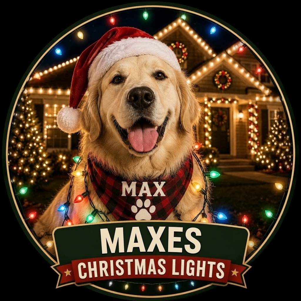 Maxes Christmas Lights logo featuring Max